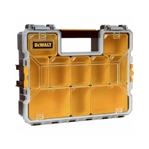  DeWalt 17.5 in. L x 14 in. W x 4.5 in. H Storage Organizer Plastic 10 section Yellow