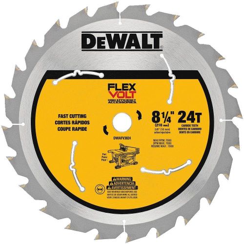  DEWALT DWAFV3824 Flexvolt 24T Table Saw Blade, 8-1/4