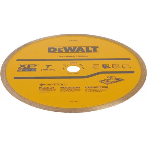  DEWALT DW4760 7-Inch Wet Cutting Continuous Rim Saw Blade with 5/8-Inch Arbor for Ceramic or Tile,Yellow