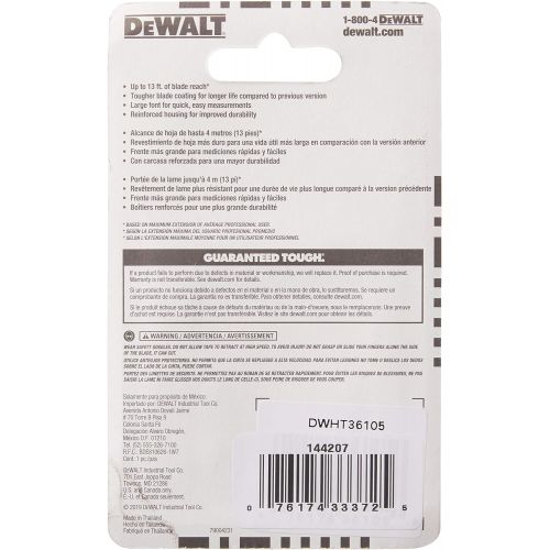  DEWALT DWHT33372L 1 1/8-Inch x 16-Foot Short Tape, 10-Foot Stand Out