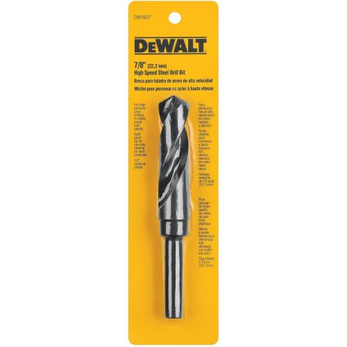  DEWALT Drill Bit, Black Oxide, Reduced Shank, 7/8-Inch to 1/2-Inch (DW1627)