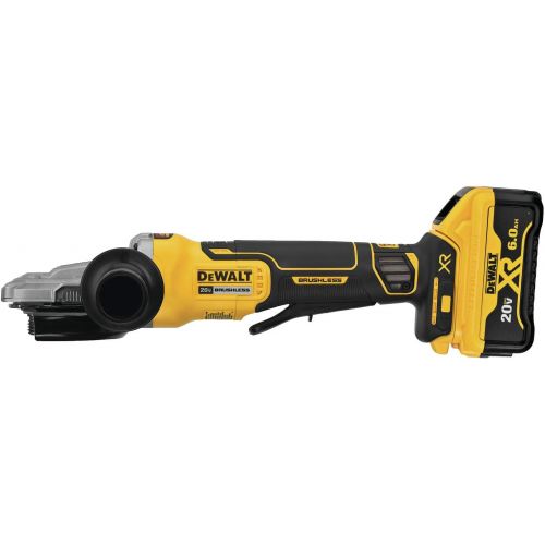  DEWALT DCG413FR2 20V Max XR 5In. Flathead Paddle Switch Small Angle Grinder with Kickback Brake Kit