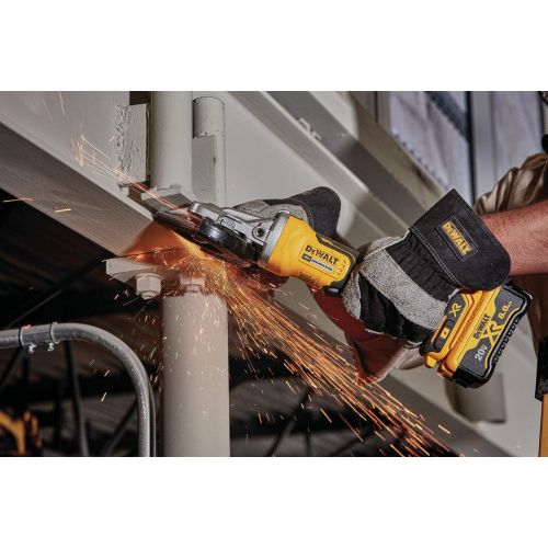  DEWALT DCG413FR2 20V Max XR 5In. Flathead Paddle Switch Small Angle Grinder with Kickback Brake Kit