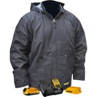 DEWALT DCHJ076A Heated Heavy Duty Work Coat Kit with 2.0Ah Battery and Charger, Black (DCHJ076ABD1-L)