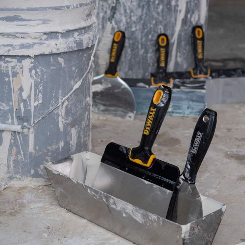  DEWALT Blue Steel Taping Knife 4-Pack | 8/10/12/14-Inches + FREE BONUS 6 Soft Grip Putty Knife | Soft Grip Handles| DXTT-3-162