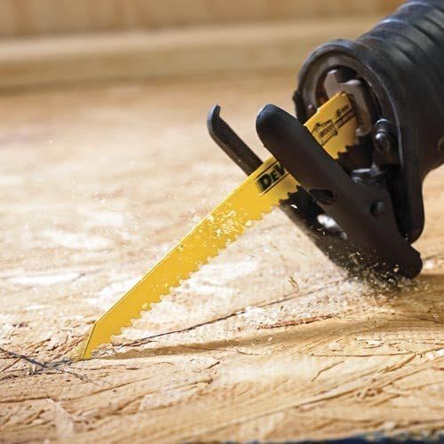  DEWALT DW4802B 6-Inch 6-TPI Taper Back Bi-Metal Reciprocating Saw Blade for General Purpose Wood Cutting, 100-Pack