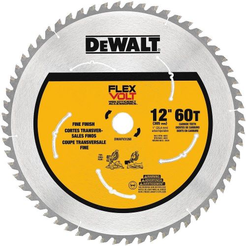  DEWALT FLEXVOLT Miter Saw Blade, 12-Inch, 60-Tooth (DWAFV31260)