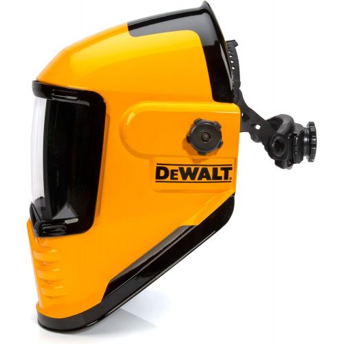  DEWALT Wide View Auto-Darkening Welding Helmet, Three Darkening Modes, 4 Lightning Fast Arc Sensors, Side Lenses for Panoramic Viewing, Adjustable Lightening Delay, Shade Control