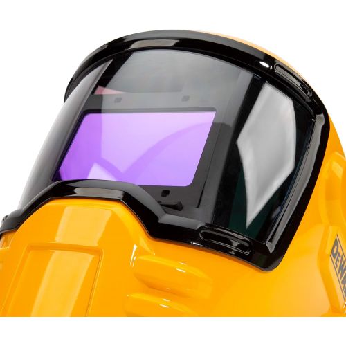  DEWALT Wide View Auto-Darkening Welding Helmet, Three Darkening Modes, 4 Lightning Fast Arc Sensors, Side Lenses for Panoramic Viewing, Adjustable Lightening Delay, Shade Control