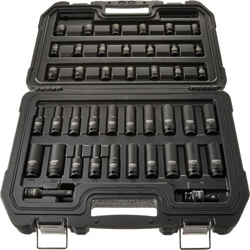  DEWALT Impact Socket Set, Combination, SAE/MM, 3/8-Inch Drive, 42-Piece (DWMT19248)