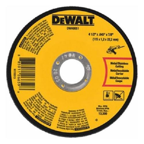  Dewalt DWA8051 Type 1 Small Diameter Cut-Off Wheel, 4-1/2 In Dia X 0.045 In 100 Pack