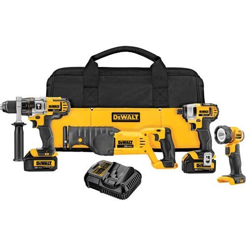  DEWALT 20V MAX Cordless Drill Combo Kit, Premium, 4-Tool (DCK492L2)