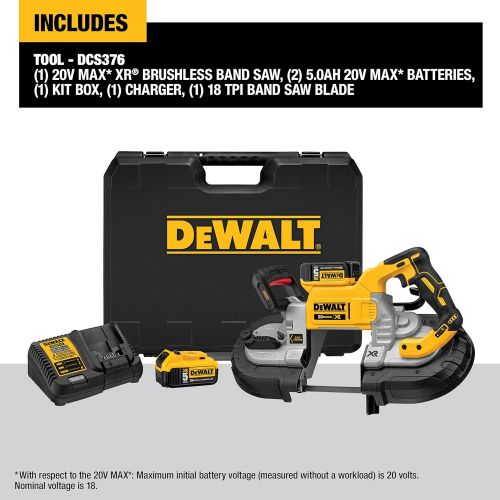  DEWALT 20V MAX XR Band Saw Kit, Dual Handed (DCS376P2)