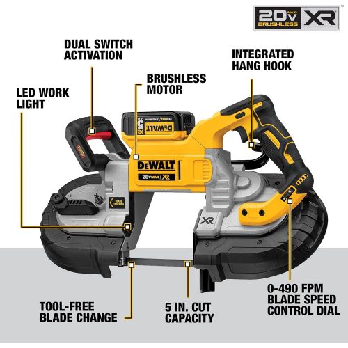  DEWALT 20V MAX XR Band Saw Kit, Dual Handed (DCS376P2)