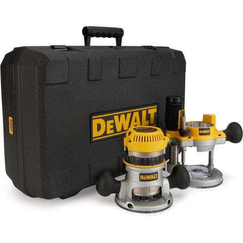  DEWALT Router Fixed/Plunge Base Kit, Variable Speed, 12-Amp, 2-1/4-HP (DW618PK)