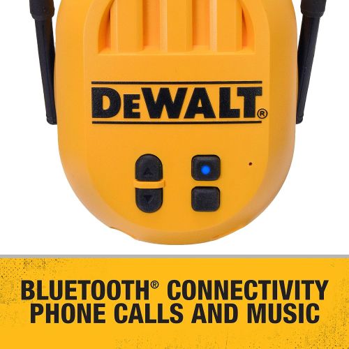  DEWALT Bluetooth Hearing Protector, Black/Yellow, Model:DPG17