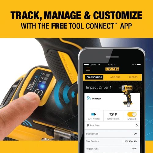  DEWALT DCF888D2 20V Max XR Brushless Tool Connect Impact Driver Kit, with (2) 2Ah XR Brushless Batteries