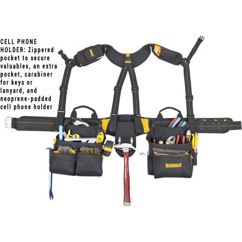  Custom Leathercraft DEWALT DG5617 20-Pocket Pro Framers Combo Apron Tool Belt and Yoke-style Suspenders