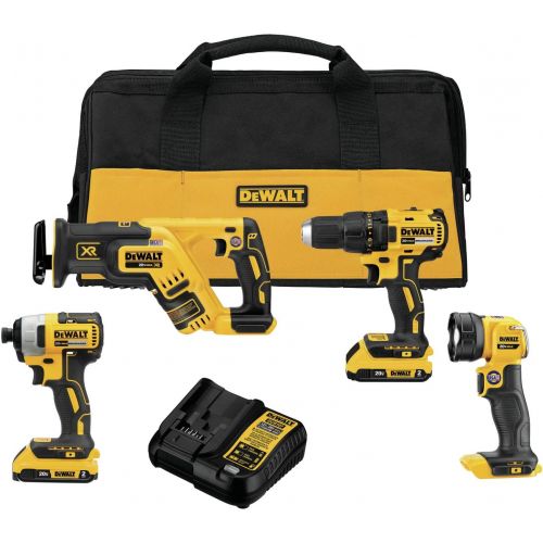  Dewalt DCK476D2 20V MAX Brushless Lithium-Ion Cordless 4-Tool Combo Kit (2 Ah)