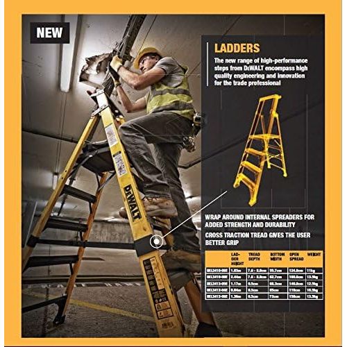  DeWalt DXL3410-04 4-Feet Fiberglass Stepladder Type IAA with 375-Pound Duty Rating, 4-Feet