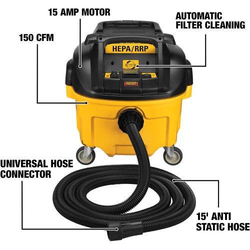  DEWALT Dust Extractor, Automatic Filter Cleaning, 8-Gallon (DWV010)