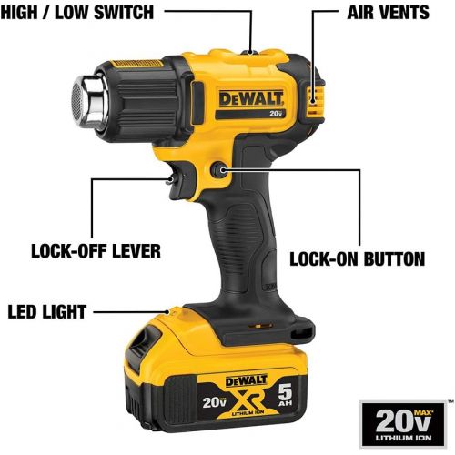  DEWALT 20V MAX Cordless Heat Gun (DCE530P1)