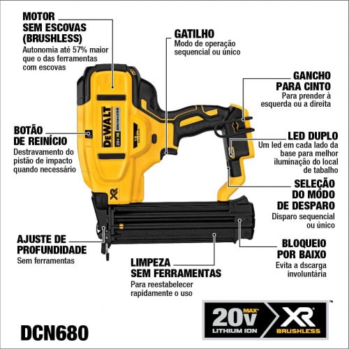  Visit the DEWALT Store DEWALT 20V MAX Cordless Brad Nailer, 18GA, Tool Only (DCN680B)