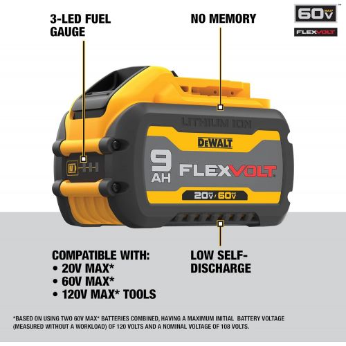  DEWALT FLEXVOLT 20V/60V MAX Batteries, 9.0-Ah, 2-Pack (DCB609-2)