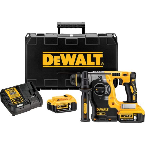  DEWALT 20V MAX SDS Rotary Hammer Drill Kit, 5-Ah Batteries (DCH273P2)