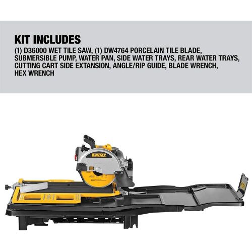  DEWALT Wet Tile Saw, High Capacity, 10-Inch (D36000)