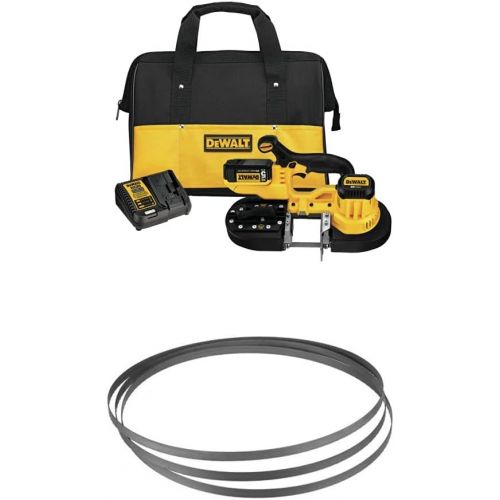  DEWALT DCS371P1 20V MAX Lithium Ion Band Saw Kit with DEWALT DW3986C 14/18 TPI Portable Band Saw Blade, 3-Pack