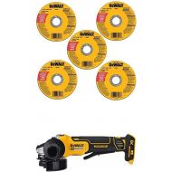 DEWALT DW8062B5 4-1/2-Inch by 0.045-Inch Metal and Stainless Cutting Wheel, 7/8-Inch Arbor, 5-Pack and DEWALT DCG413B 20V MAX Brushless Cut Off Tool/Grinder (Tool Only)