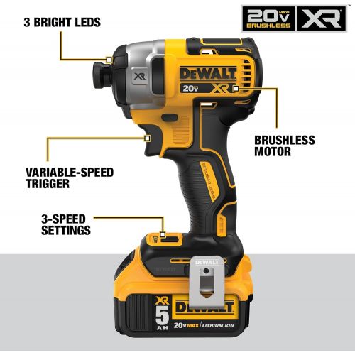  DEWALT FLEXVOLT ADVANTAGE 20V MAX Combo Kit with Hammer Drill & Impact Driver, 5.0-Ah, 2-Tool (DCK2100P2)