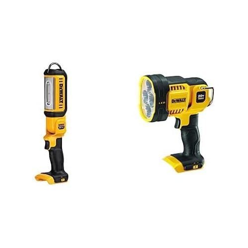  DEWALT (DCL050) 20V MAX LED Work Light, Hand Held, Tool Only & 20V MAX LED Work Light, Pivoting Head (DCL043)