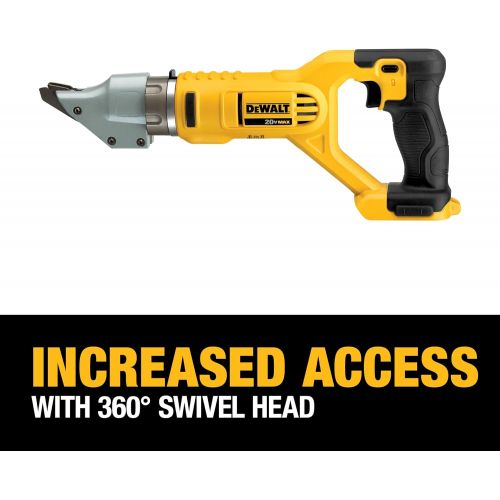  DEWALT 20V MAX Metal Shear, Swivel Head, Double Cut, 14GA, Tool Only (DCS494B)