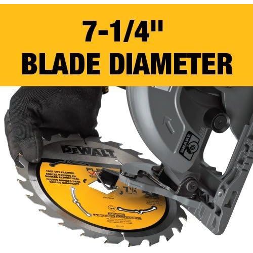  DEWALT FLEXVOLT 60V MAX Circular Saw Kit, 7-1/4-Inch, Worm Style, 9.0Ah Battery (DCS577X1)