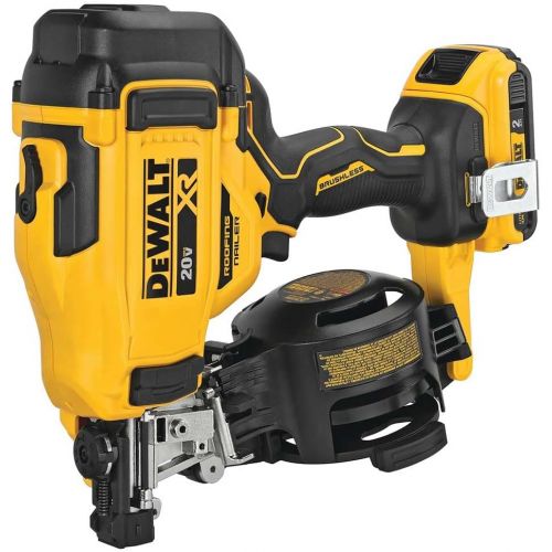  DeWALT DCN45RND1 20V 15 Degrees Lithium-Ion Cordless Coil Roofing Nailer Kit