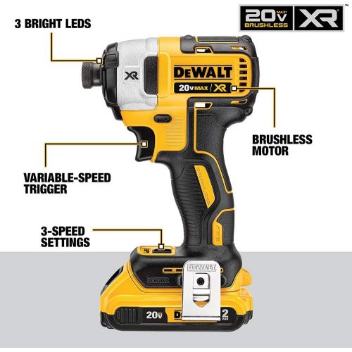  DEWALT DCK2100D1T1 20V MAX Brushless Cordless 2-Tool Kit Including Hammer Drill/Driver with FLEXVOLT Advantage