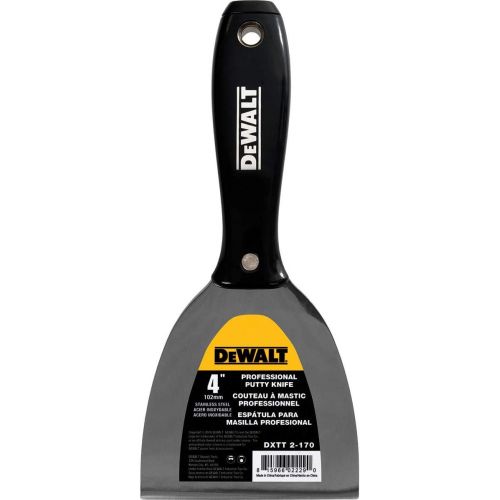  DEWALT 4-Inch Putty Knife Stainless Steel w/ Black Nylon Handle DXTT-2-170