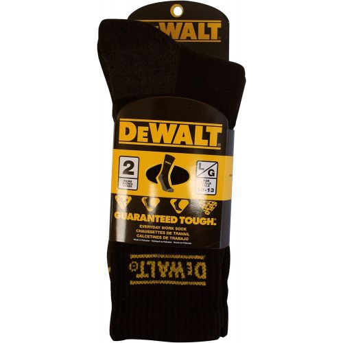  DEWALT Mens 2 Pack All-Season Cotton Crew Work Socks