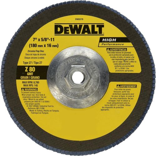  DEWALT DW8378 7-Inch by 5/8-Inch-11 80g type 27 HP Flap Disc