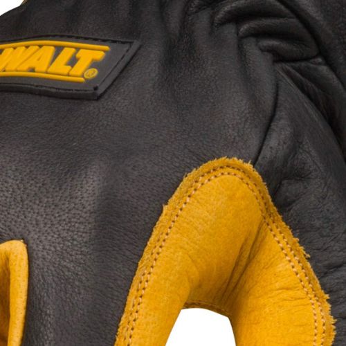  Dewalt Premium Leather Welding Gloves, Fire/Heat Resistant, Gauntlet-Style Cuff, Elastic Wrist, Small