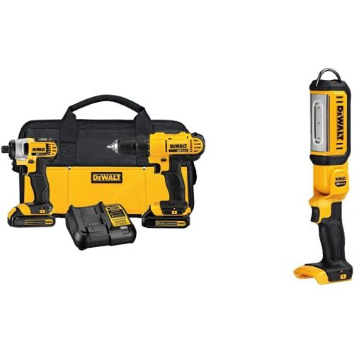  DEWALT DCK240C2 20v Lithium Drill Driver/Impact Combo Kit with 20V Max LED Hand Held Area Light