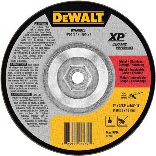  DEWALT DWA8923 Extended Performance 7-Inch x 3/32-Inch x 5/8-Inch -11 Ceramic Abrasive
