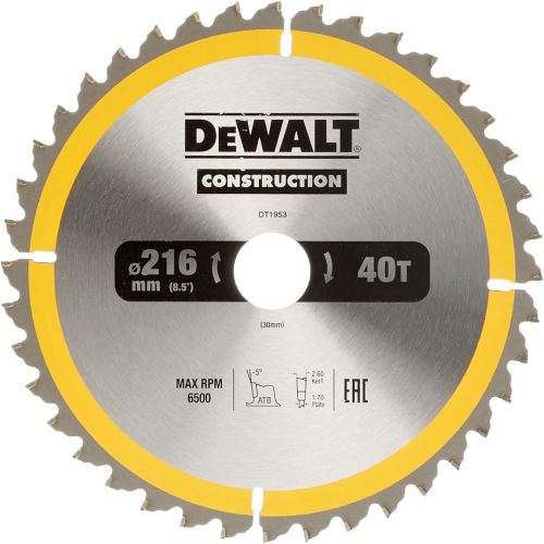  Dewalt DT1953-QZ 8.5/30mm 40WZ Construction Circular Saw Blade