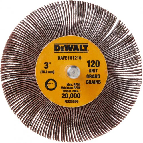  DEWALT Flap Wheel, 3-Inch x 1-Inch x 1/4-Inch HP, 120-Grit (DAFE1H1210)