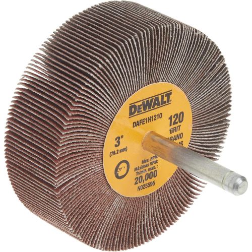  DEWALT Flap Wheel, 3-Inch x 1-Inch x 1/4-Inch HP, 120-Grit (DAFE1H1210)