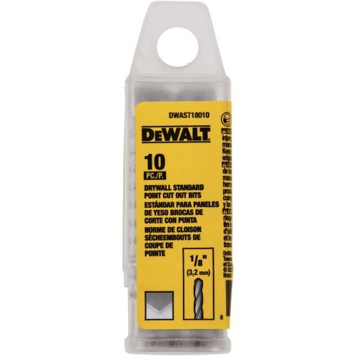  DEWALT DWAST18010 1/8IN DRYWALL STANDARD CUT OUT BIT 10 Pack