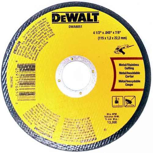  (Box of 100) DEWALT DWA8051 DWA8051T10 4-1/2 x .045 x 7/8 Cut-Off Wheels