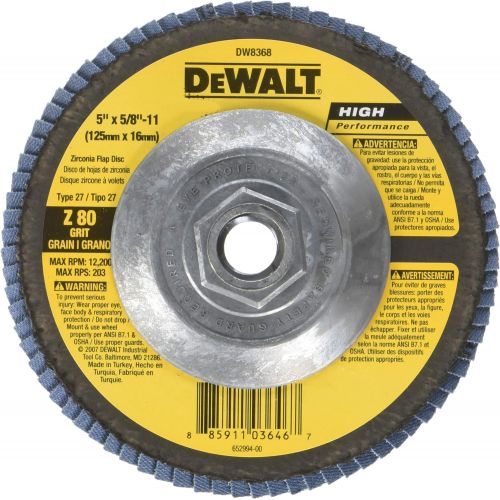  DEWALT DW8368 5-Inch by 5/8-Inch-11 80G Type 27 Flap Disc